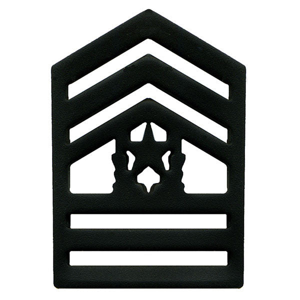 Army ROTC Chevron: Command Sergeant Major Senior Division - black metal