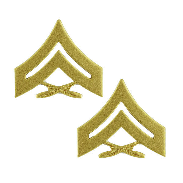 Marine Corps Chevron: Corporal - satin gold