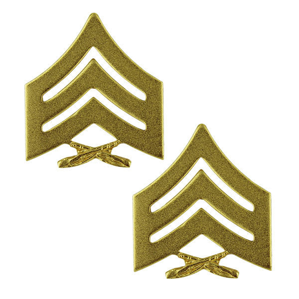 Marine Corps Chevron: Sergeant - satin gold