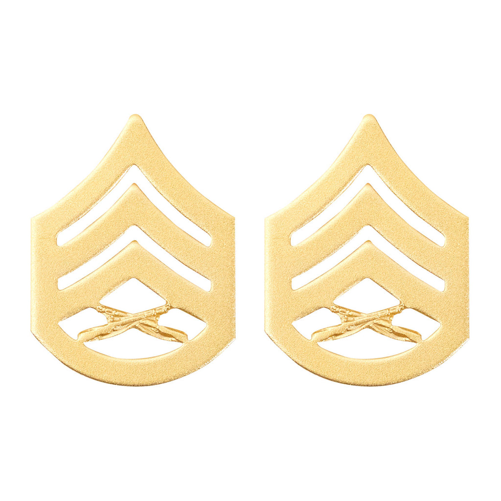 Marine Corps Chevron: Staff Sergeant - satin gold