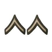 Army Green Service Uniform Chevron: Private - embroidered on green, Large
