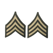 Army Green Service Uniform Chevron: Sergeant - embroidered on green, Small