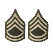 Army Green Service Uniform Chevron: Sergeant First Class - embroidered on green, Small
