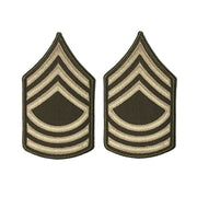 Army Green Service Uniform Chevron: Master Sergeant - embroidered on green, Small
