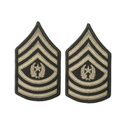 Army Green Service Uniform Chevron: Command Sergeant Major - embroidered on green, Large