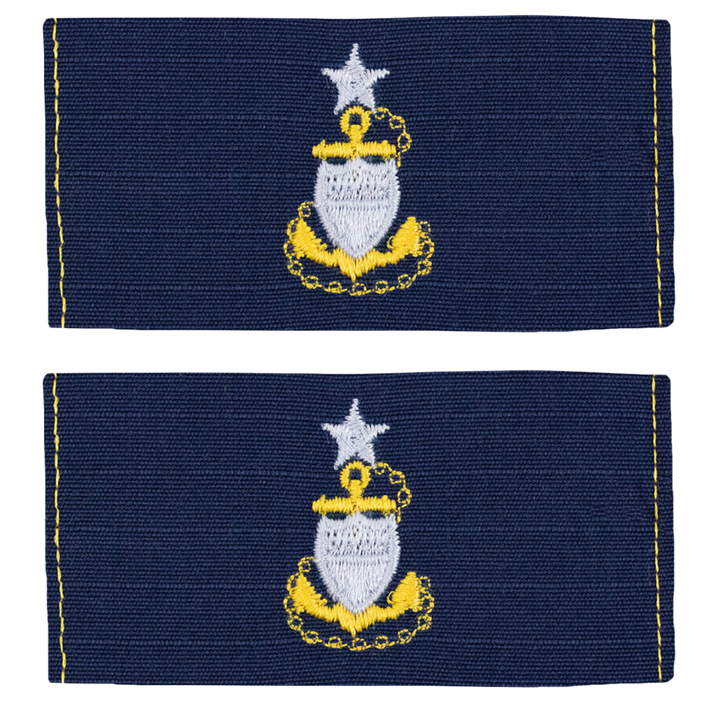 Coast Guard Embroidered Collar Device: E8 CPO: Senior - Ripstop fabric
