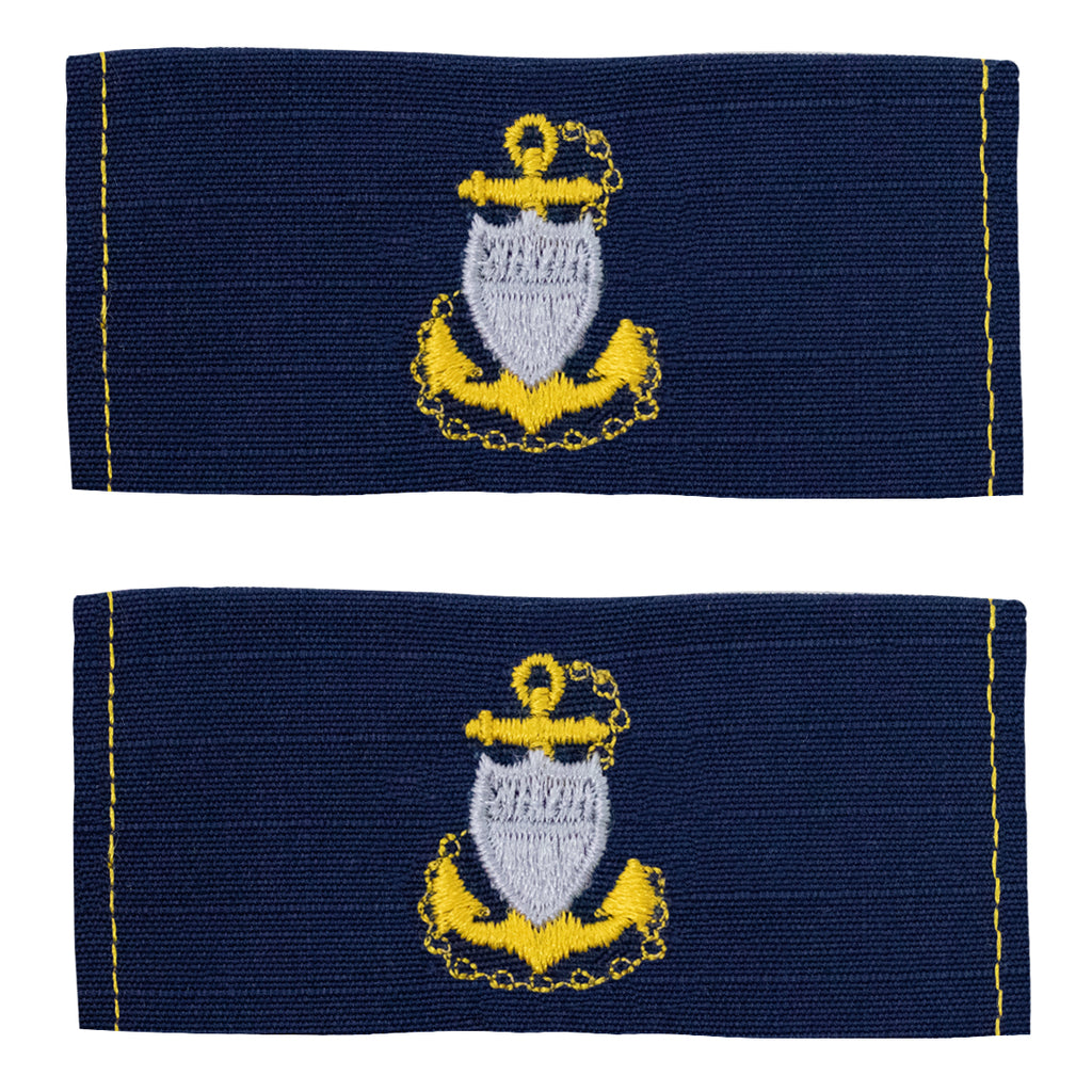 Coast Guard Embroidered Collar Device: E7 CPO - Ripstop fabric