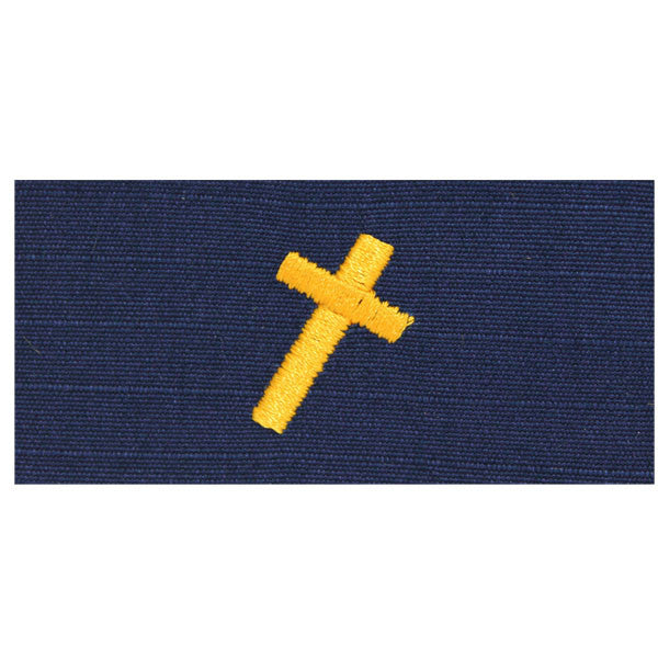 Coast Guard Embroidered Collar Device: Christian Chaplain - Ripstop fabric