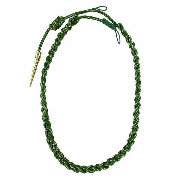 usmc french fourragere dress blues USMC WWI Color Green with Gold spots and Brass tip Fourragere Lanyard