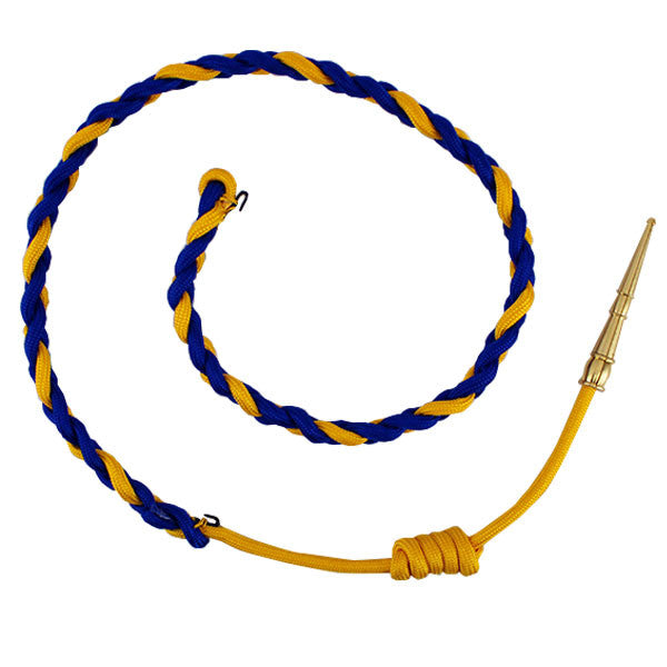 California Highway Patrol Aiguillette: Royal Blue/Gold with Brass tip