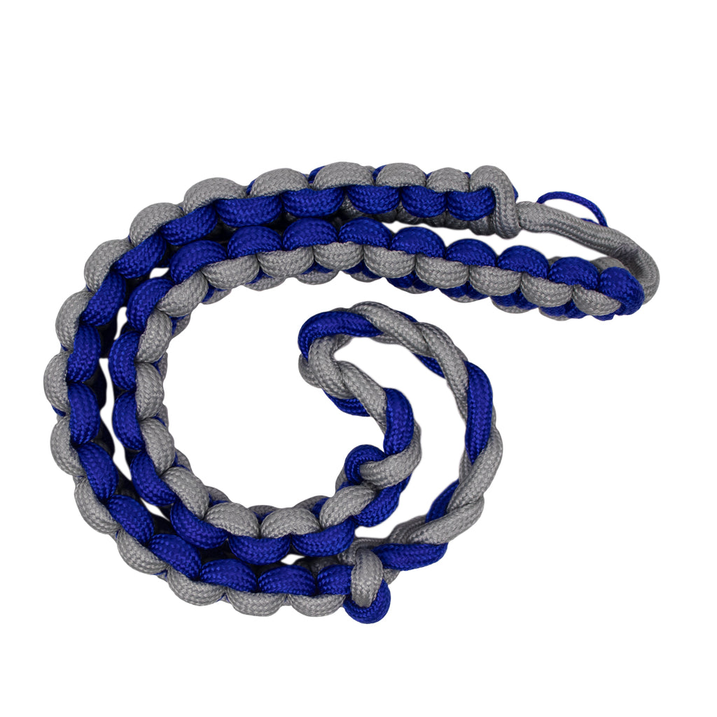 Shoulder Cord: 2723 Interwoven Gray and Royal Blue