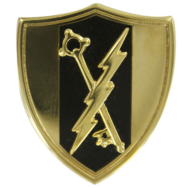 Army Officer Branch of Service Collar Device: Electronic Warfare - 22k gold plated