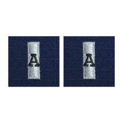Coast Guard Auxiliary Collar Device: Single Silver bar and Black A - Ripstop fabric