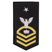 Navy E8 FEMALE Rating Badge: MN Mineman - seaworthy gold on blue