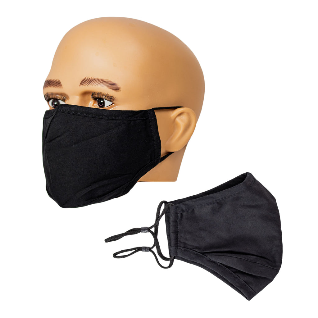 Cloth Face Mask Black Washable with adjustable Ear Loops