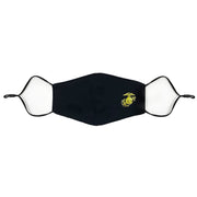 US Marine Corps Reusable Cloth Face Mask Black Washable with adjustable Ear Loops - Enlisted Eagle Globe and Anchor