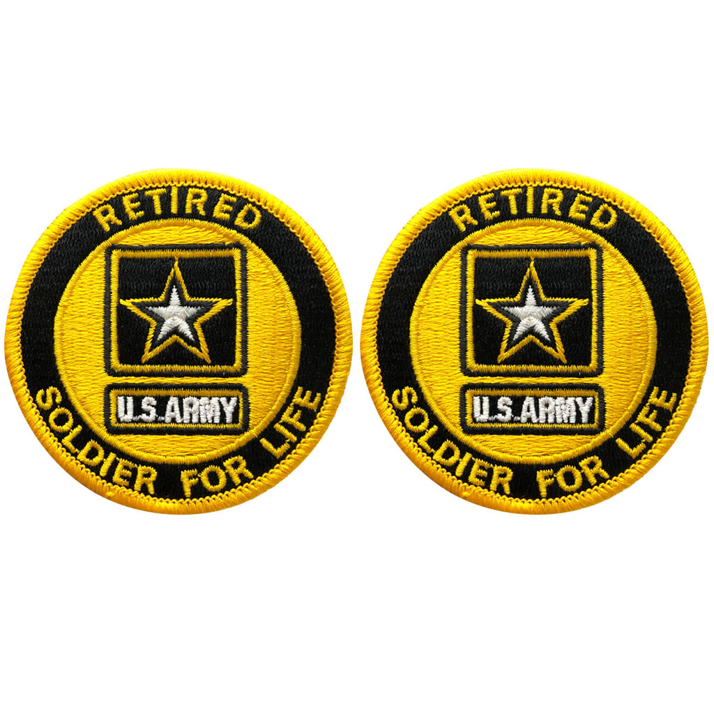 US Army Patches With Iron-on and Velcro Fasteners, Retired and