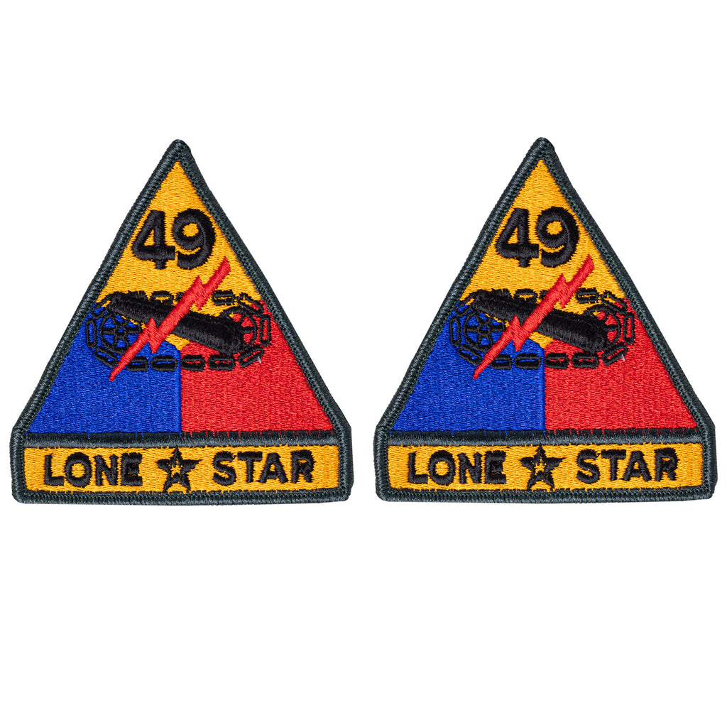 Army Patch: 49th Armored Division with tab Lone Star - Full Color embroidery