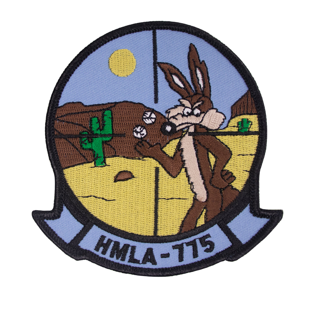 Marine Corps Squadron Patch: HMLA-775: Color with hook closure