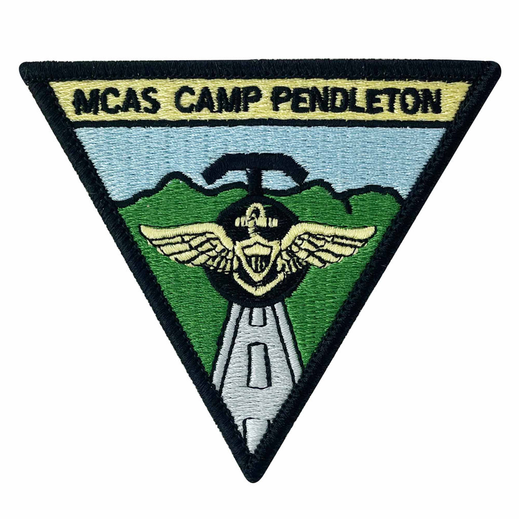 Marine Corps Patch: Marine Corps Air Station Camp Pendleton -  color with Heat Seal Backing