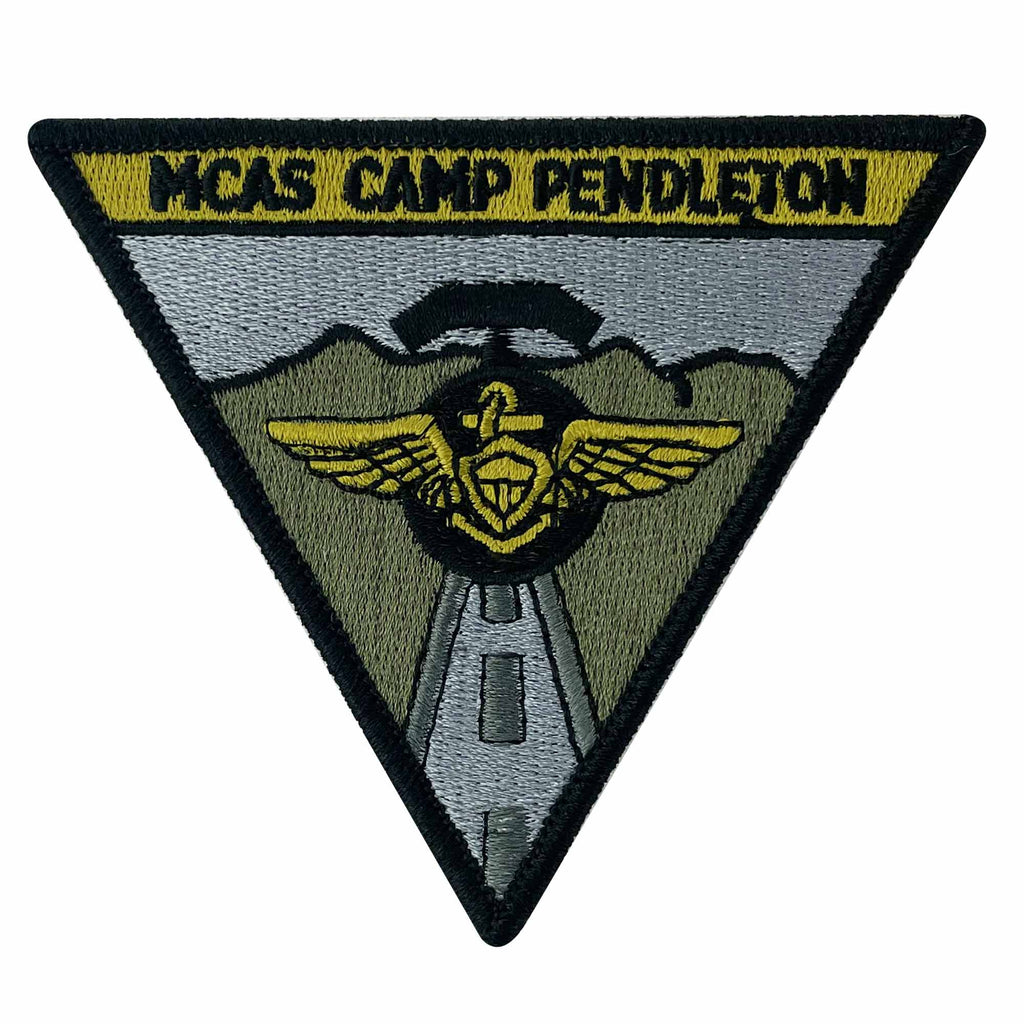 Marine Corps Patch: Marine Corps Air Station Camp Pendleton -  subdued with Heat Seal Backing
