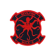 Marine Corps Patch: MALS-11 Devilfish - color with hook closure