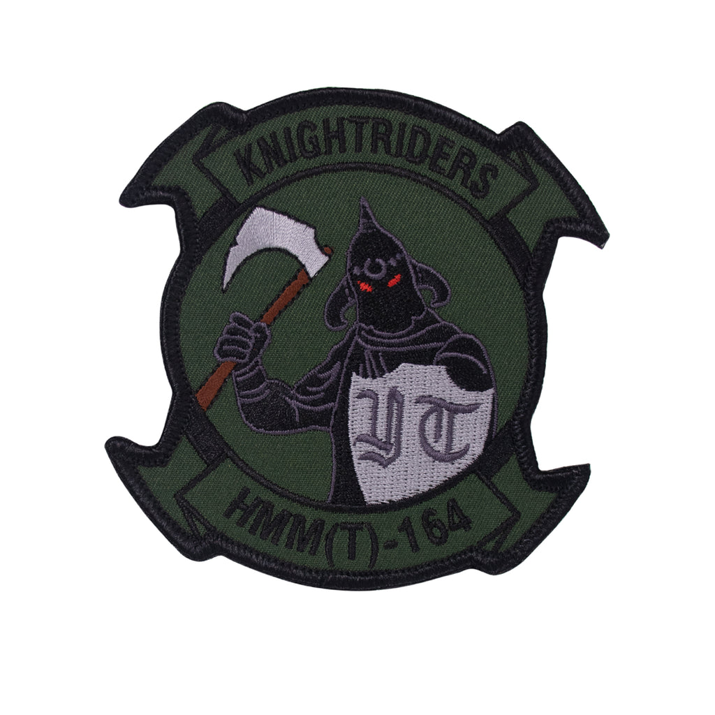 Marine Corps Patch: HMM(T)-164 Knight Riders with hook closure - Subdued