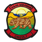 Marine Corps Patch: H&HS Miramar Grizzly  - color with hook closure