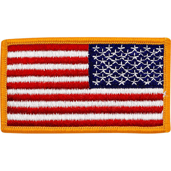 USA reversed Flag Patch with Gold Edges