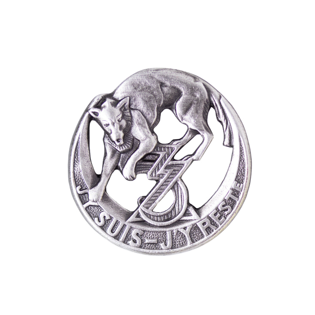 Army Badge: 3rd Zouave Badge - J'Y SUIS-J'Y RESTE - silver oxidized