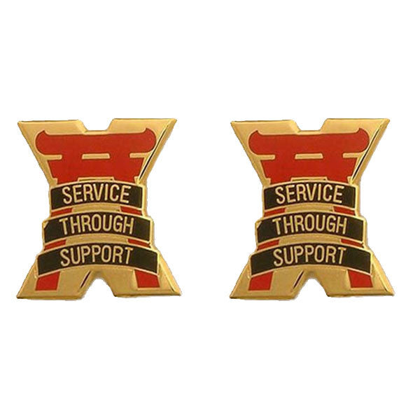 Army Crest: 10th Support Group - Service through Support