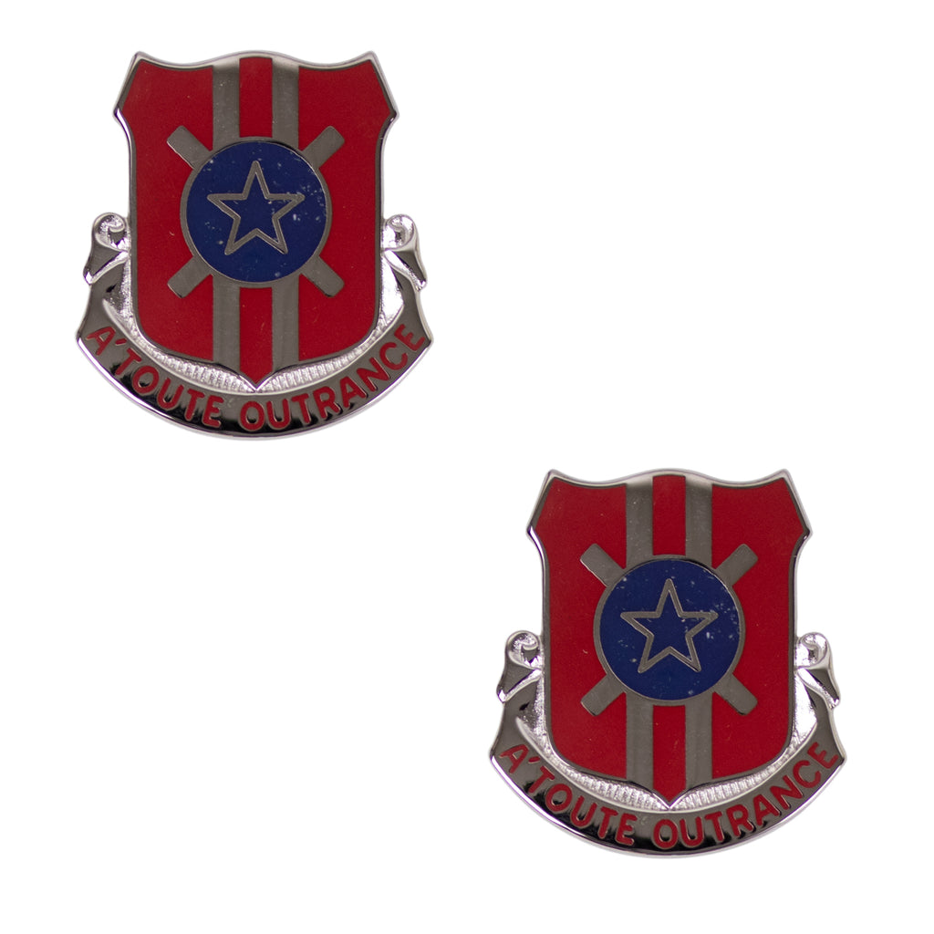 Army Crest: 854th Engineer BN Motto: A'Toute Outrance