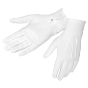 Gloves: Snap Wrist - white nylon