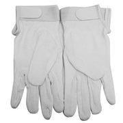 Gloves: white cotton with hook closure