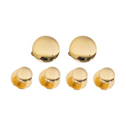 Navy Cuff Links and Studs: Gold - set of 4