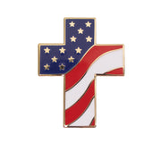 Lapel Pin: Cross with Flag