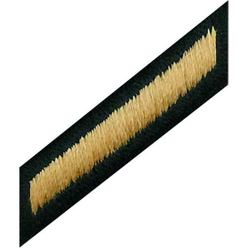 Army Service Stripe Hash Mark: Male - gold embroidered on green (NON-RETURNABLE/NON-REFUNDABLE)