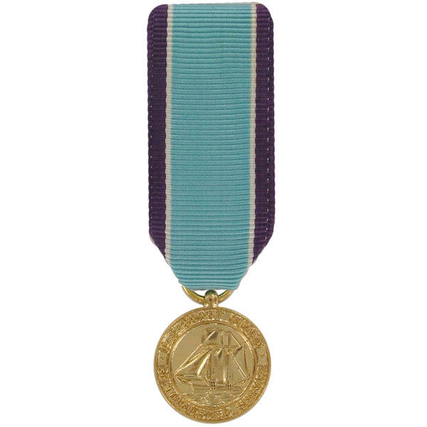 Miniature Medal- 24k Gold Plated: Coast Guard Distinguished Service