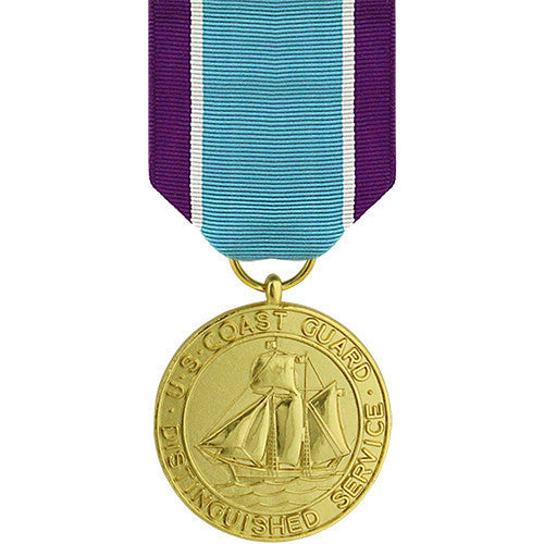 Full Size Medal: Coast Guard Distinguished Service - 24k Gold Plated