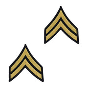 Army Chevron: Corporal - gold embroidered on blue, female