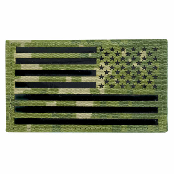 Flag Patch: U.S. Flag Reversed Field - IR (Infrared) - Woodland Digita