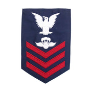 Coast Guard E6 Rating Badge:  AVIATION SURVIVALMAN - Blue