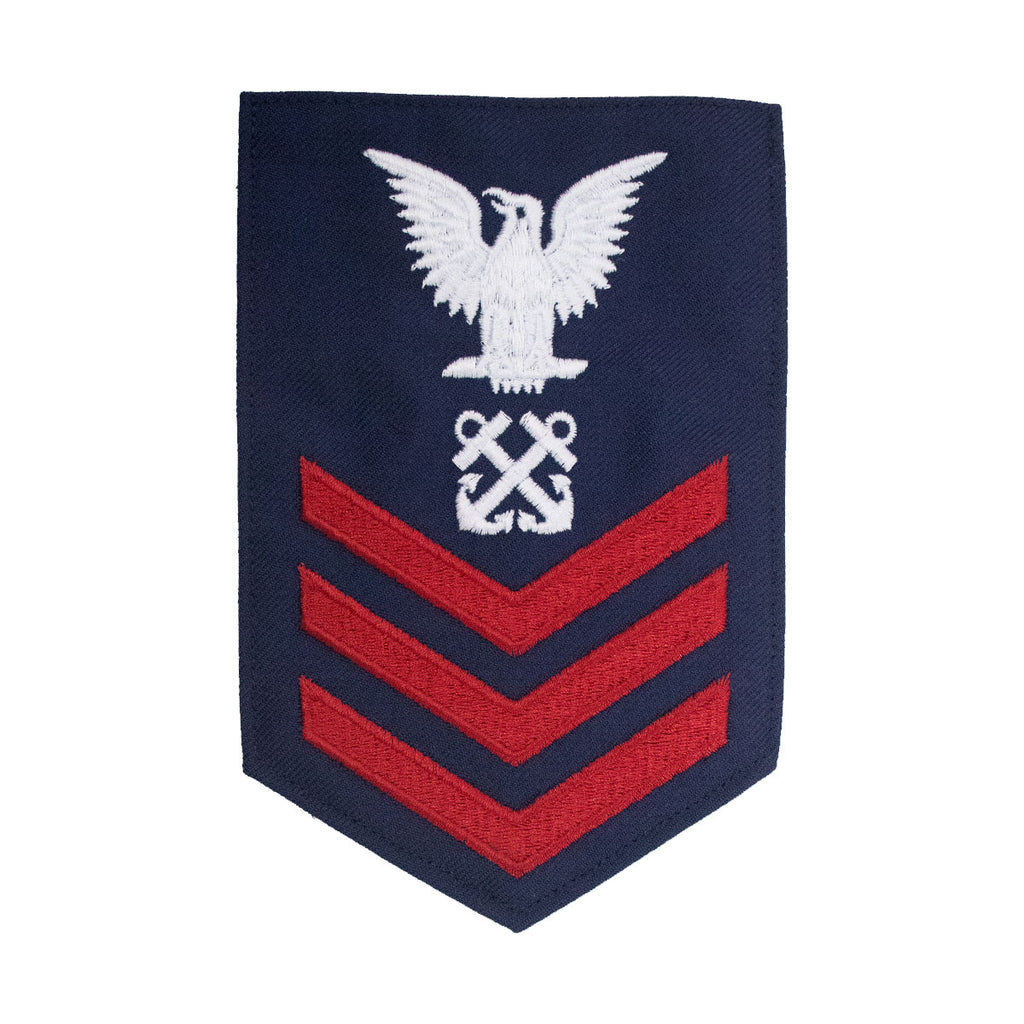 Coast Guard E6 Rating Badge:   Boatswain Mate - Blue