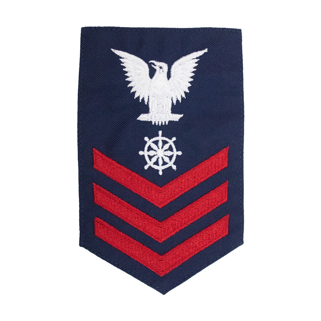 Coast Guard E6 Rating Badge: QUARTERMASTER - Blue
