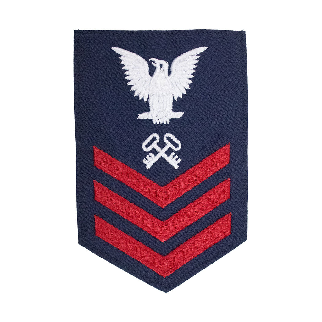 Coast Guard E6 Rating Badge: STOREKEEPER - Blue