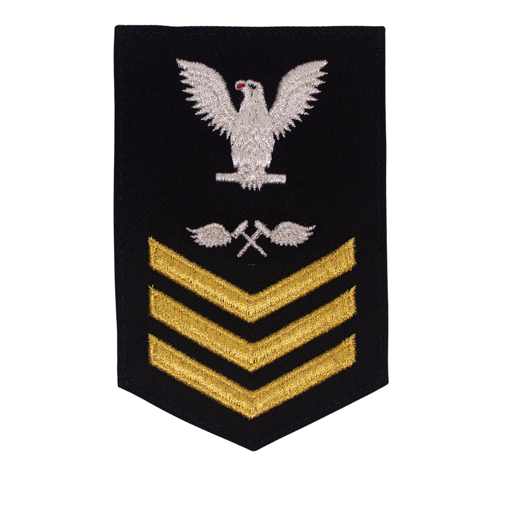 Navy E6 FEMALE Rating Badge: Aviation Structural Mechanic - New Serge for Jumper