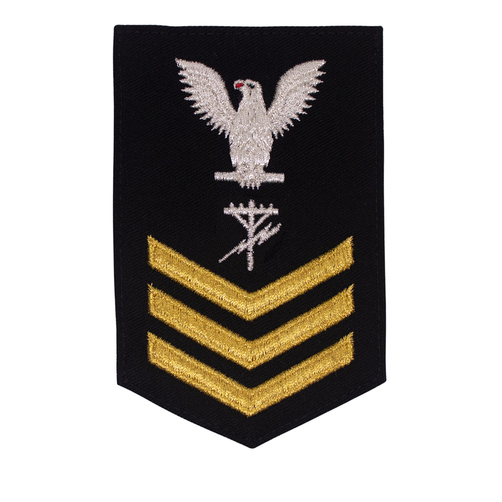 Navy E6 FEMALE Rating Badge: Construction Electrician - New Serge for Jumper