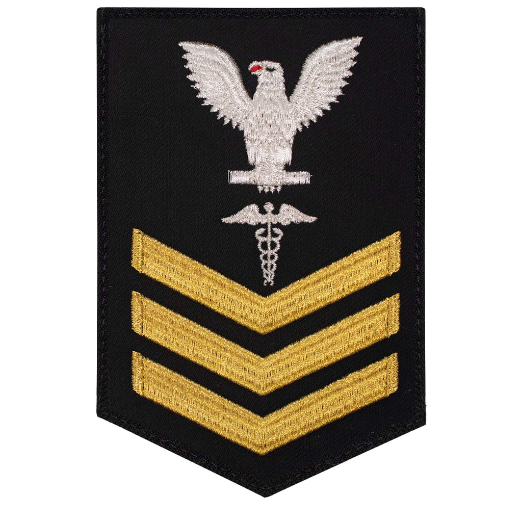 Navy E6 FEMALE Rating Badge: Hospitalman - New Serge for Jumper
