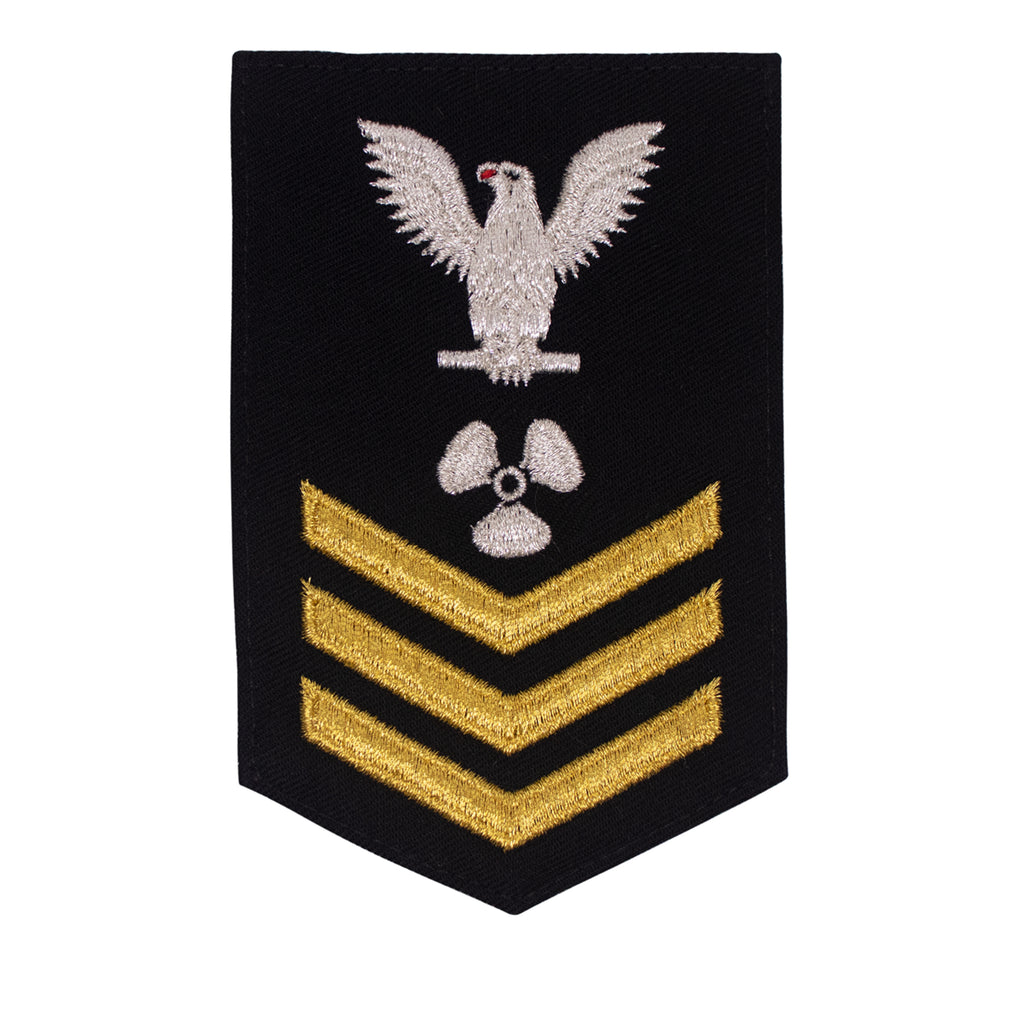 Navy E6 FEMALE Rating Badge: Machinists Mate - New Serge for Jumper