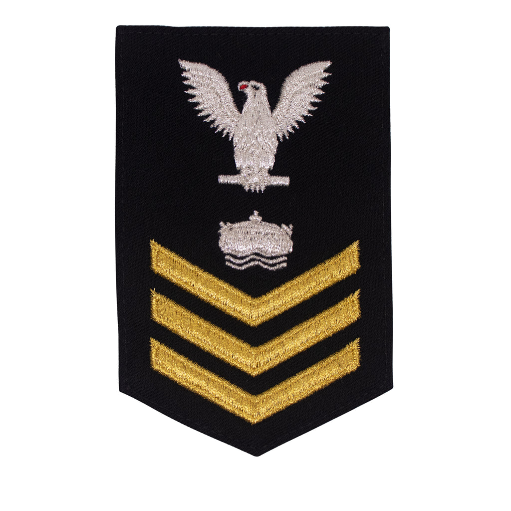 Navy E6 FEMALE Rating Badge: Mineman - New Serge for Jumper